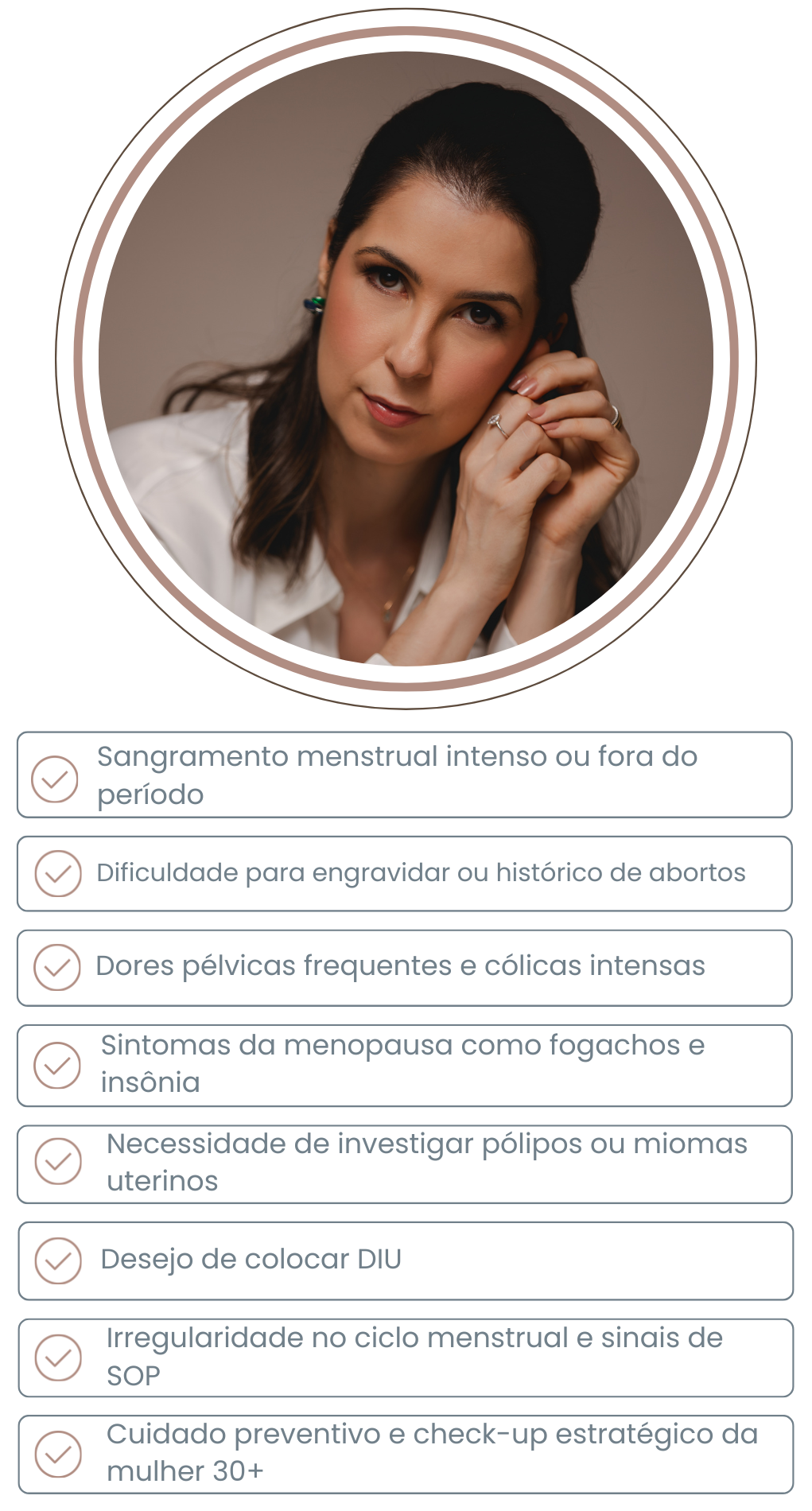 Sintomas tratados com Ginecologia - Mobile